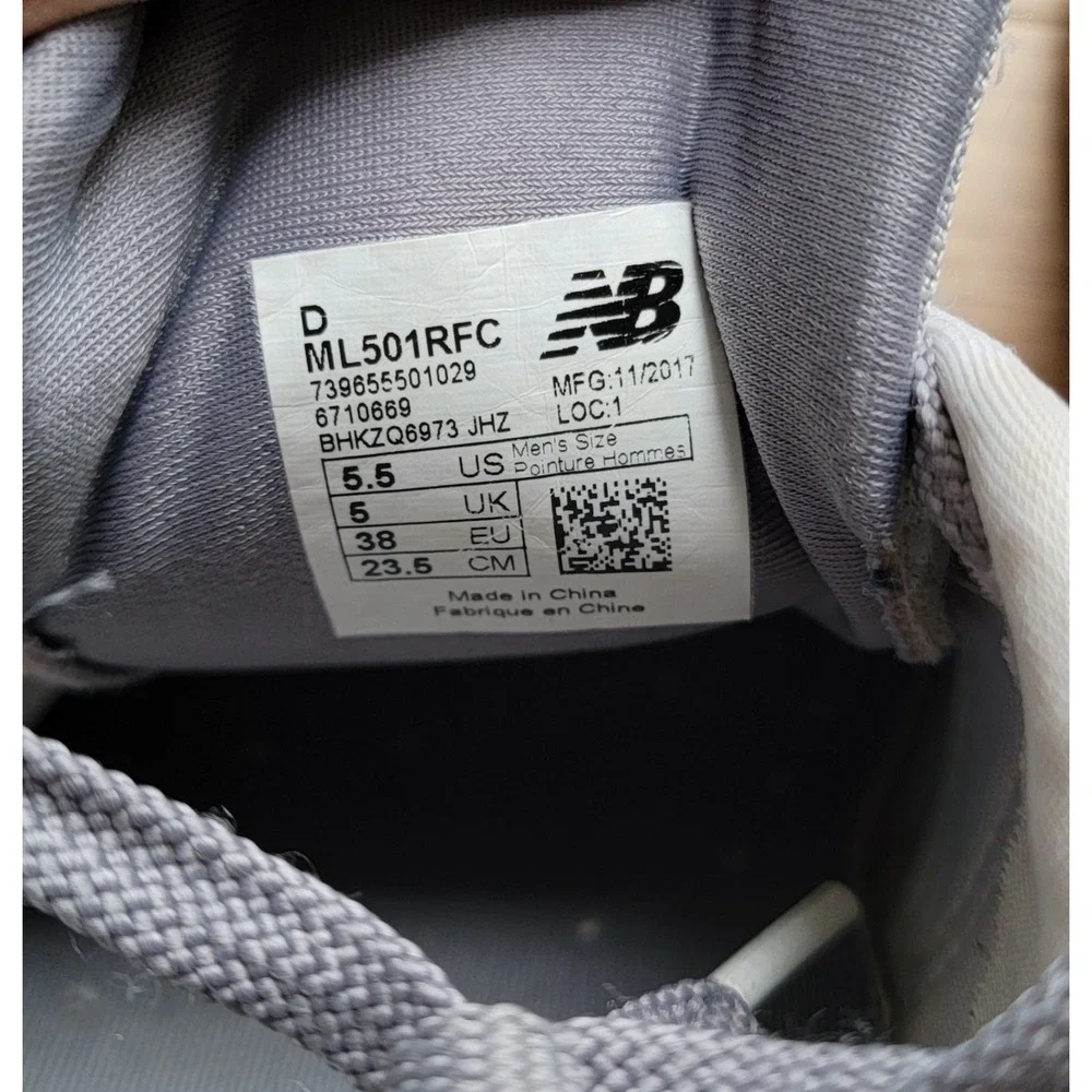 New Balance Mens 501 Grey Sneakers Size 5.5 Style ML501RFC